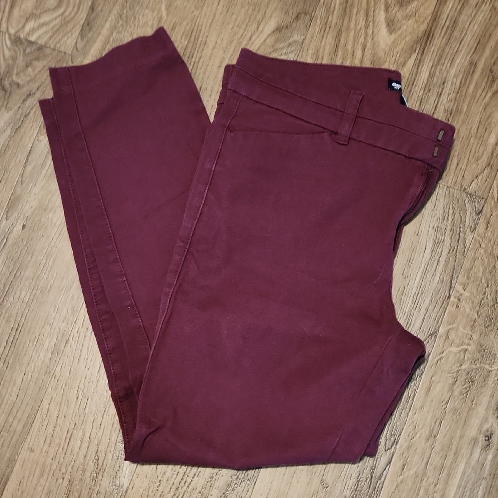 GAP Maroon Slim City Crop Pants